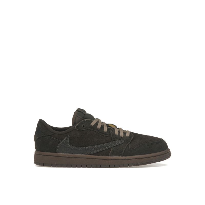 

Air Jordan 1 Retro Low OG SP PS x Travis Scott DO5442-202 Kids Suede Leather Reverse Swoosh Low-Top Lifestyle Sneakers 28