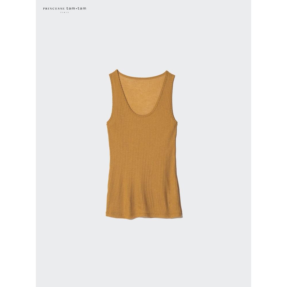 Uniqlo Heattech Cashmere Blend Pointelle Tank Top