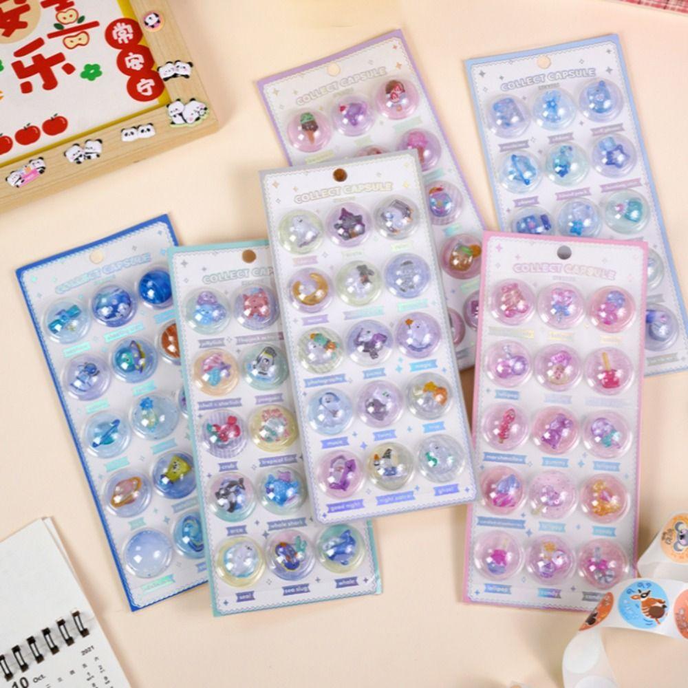 Shake Function Diary Relief Stickers Cute Design Notebook Decor 3D Capsule Stickers Journaling