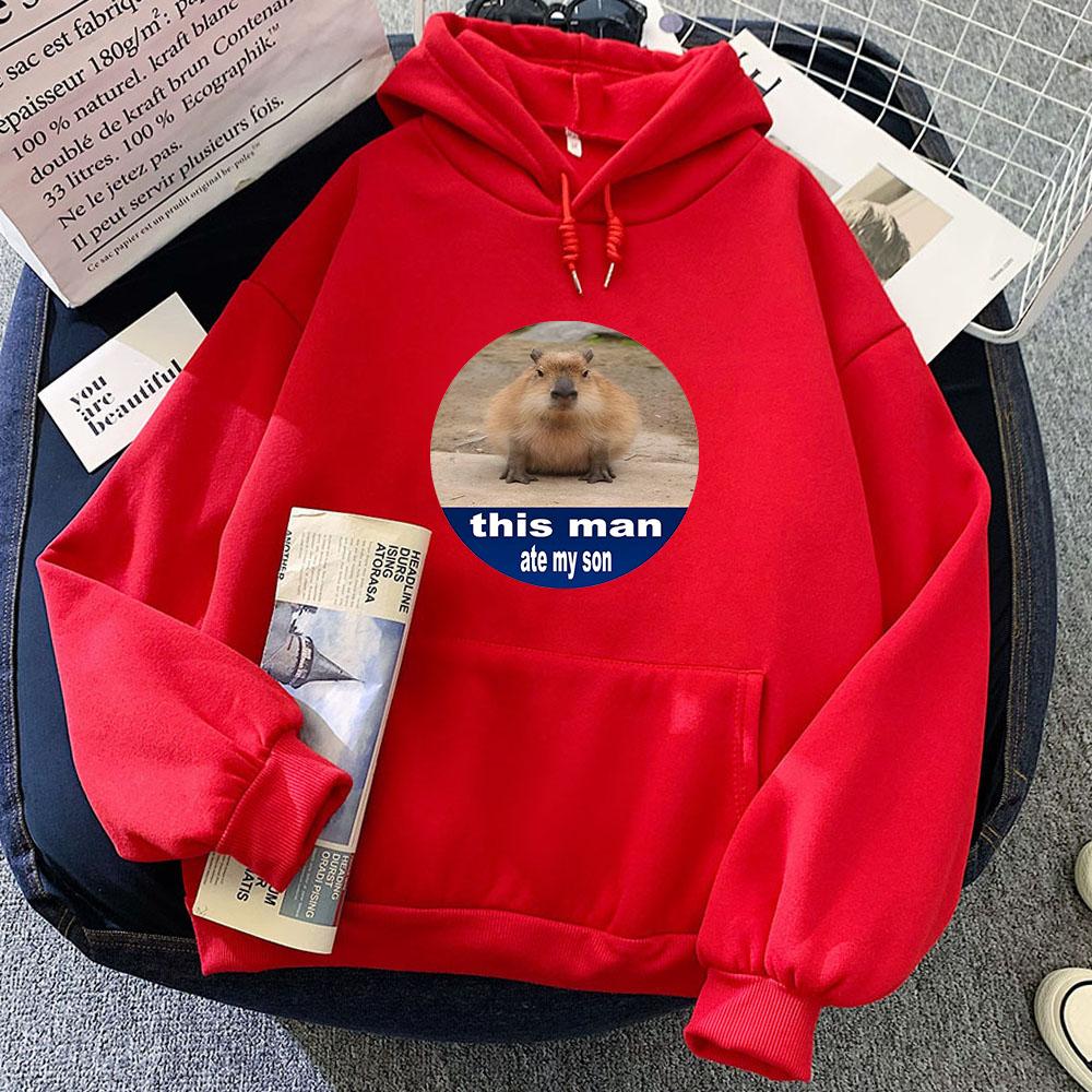 Capybara Cartoon Hoodie Graphic Printing kawaii Sweatshirt Long Sleeve Comfortable Clothing Pullovers  Soft Cute