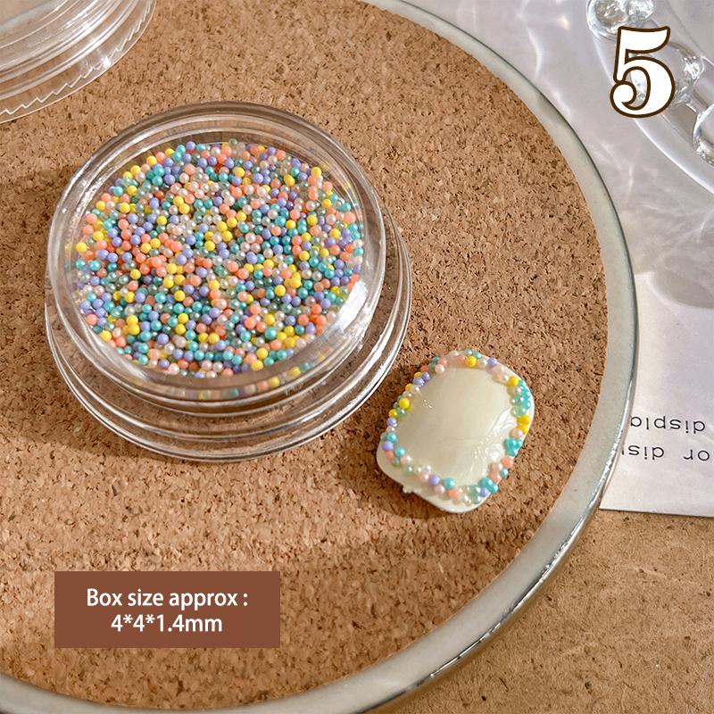 Nail Art Colored Beads Micro Mini Micro Iridescent Nail Charms Glitter Nails Art Tiny Bead Nail Art Pearls For Nail Decor