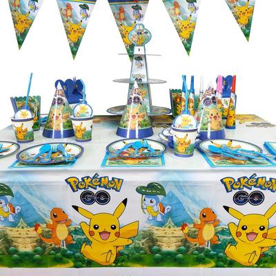 Pokémon Pikachu Tematikos Dekoracijų Rinkinys Balionai Vėliavėlės Pikachu Tematikos Vakarėlio Reikmenys Vaikams Vaikas