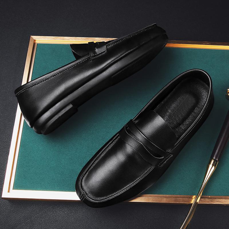 Genuine Leather Men Casual Shoes Outdoor Fashion Gentleman Luxury Mens Loafers Moccasins Breathable Slip On Shoes Leisure Walk