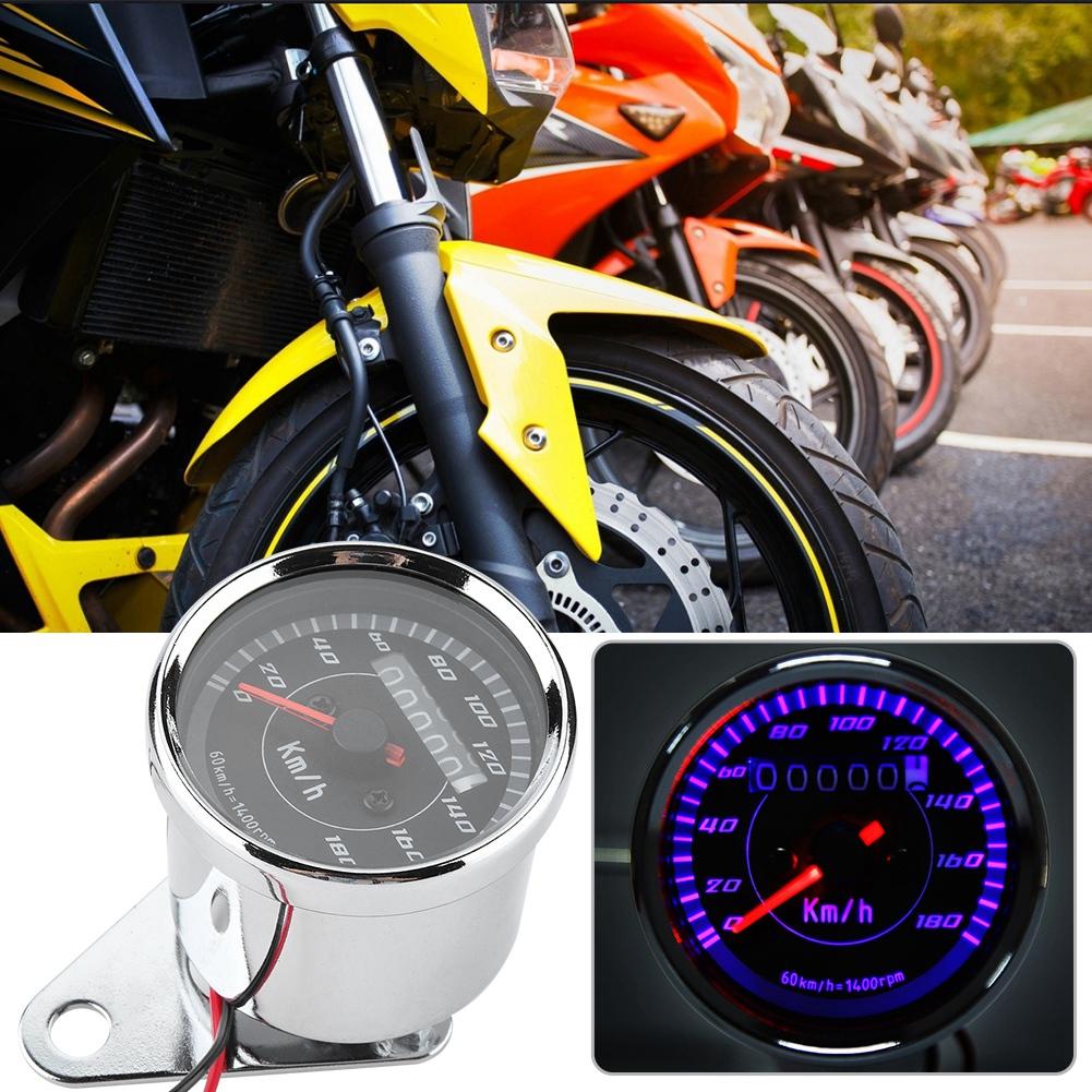Universal Motorcycle Retro Modification LED Odometer Speedometer Digital Mile Meter Gauge