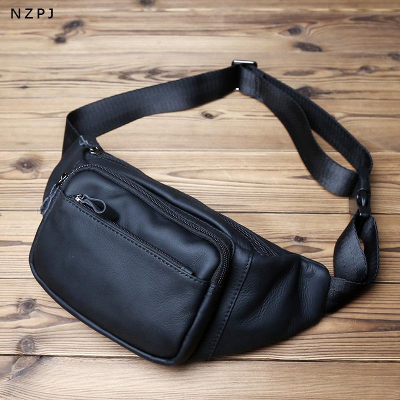 

NZPJ Genuine Leather Men s Waist Bag Natural Cowhide Mobile Phone Bag Large Capacity Outdoor Men s Bag Money Bag кавовий