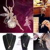 Elegant Fashion Women Crystal Fairy Angel Wing Pendant Long Chain Necklace Gift