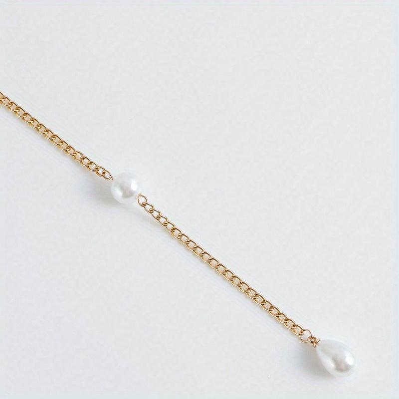 1 Stück Elegante Sommer Strand Wassertropfen Perlenanhänger Taillenkette, Damen Körperschmuck Accessoire