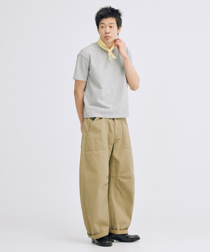 TAKEASY Fatigue Barrel Cotton Pants (Beige)