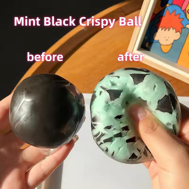 Mint Dark Chocolate Handmade Ball Anti Stress Squeeze Sensory Fidget Mint Black Crispy Ball Stress Relief Simulate Sensory