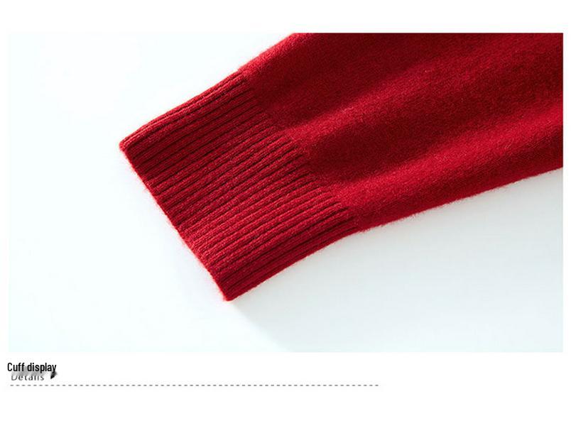 100% Pure Wool Knitted Sweater for Women with Cheongsam Collar - Autumn/Winter Style