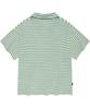 COVERNAT Terry Stripe Open Collar T-Shirt Green