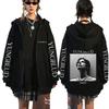 Singer Yungblud Black Hearts Club Zipper Hoodie Male Fleece Cotton Zip Up Hoodies Men Women Rock Vintage Oversized Zip Up Jacket