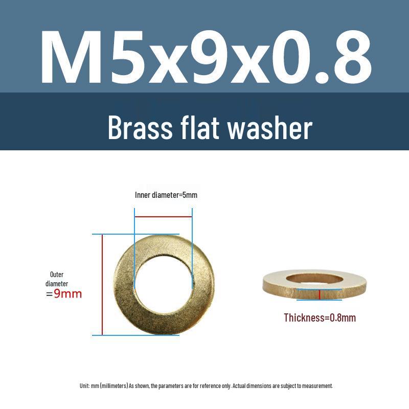 Yigu Durable Brass Flat Washers: M2-M12 Screws