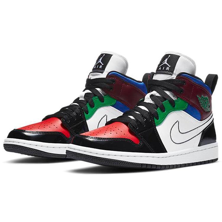 (WMNS) Air Jordan 1 Mid SE 'Black White Multi-Color' Damskie DB5454-001