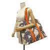 Used 9212 Nu Maran Beach Bag 7924 Graphic Tartan Orange Camel Knotboard Screen Print Cotton Unisex from Japan AUTHENTIC