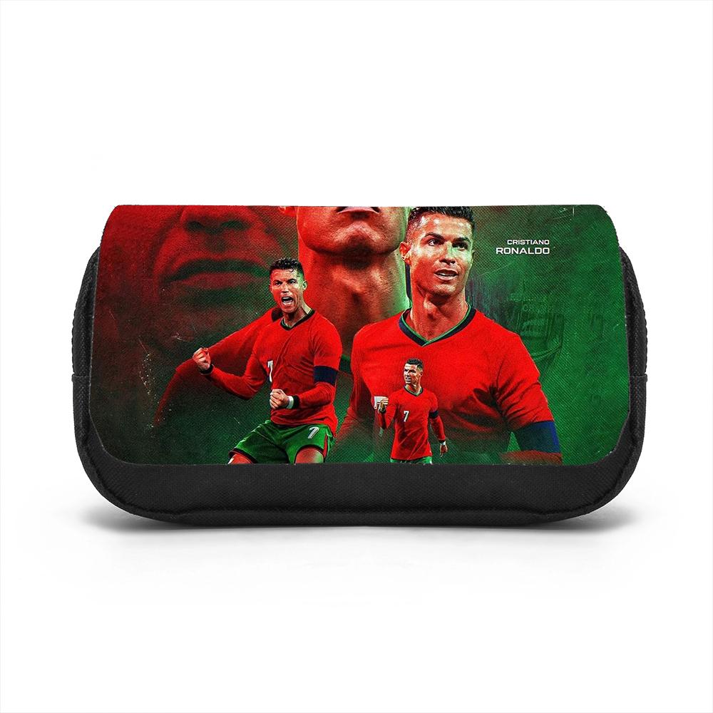 Borsa Organizzatore per Cancelleria di Grande Capacità, Astuccio a Doppia Scomparto Ronaldo, Astuccio per Penne Studenti Stella del Calcio