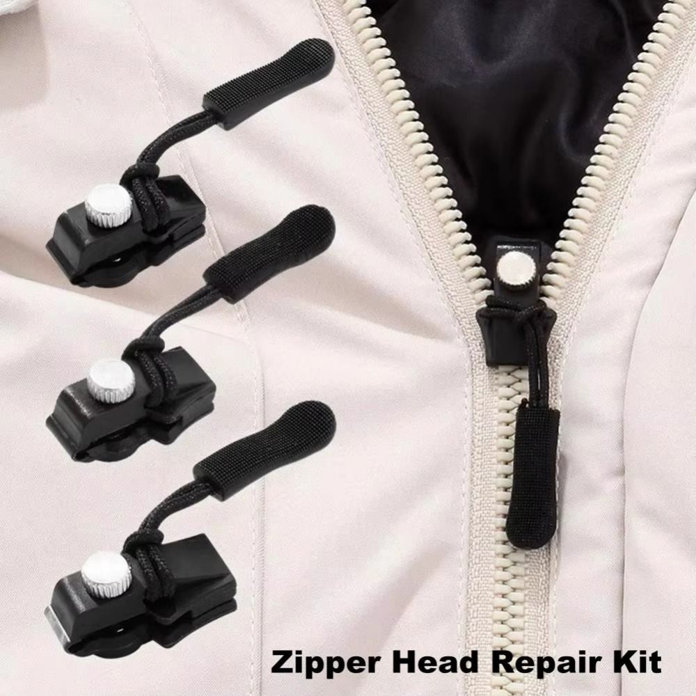 12/24Pcs DIY Zipper Slider Puller Multi-Sized Zipper Replacement Kit Zipper Puller Replacement  Bags