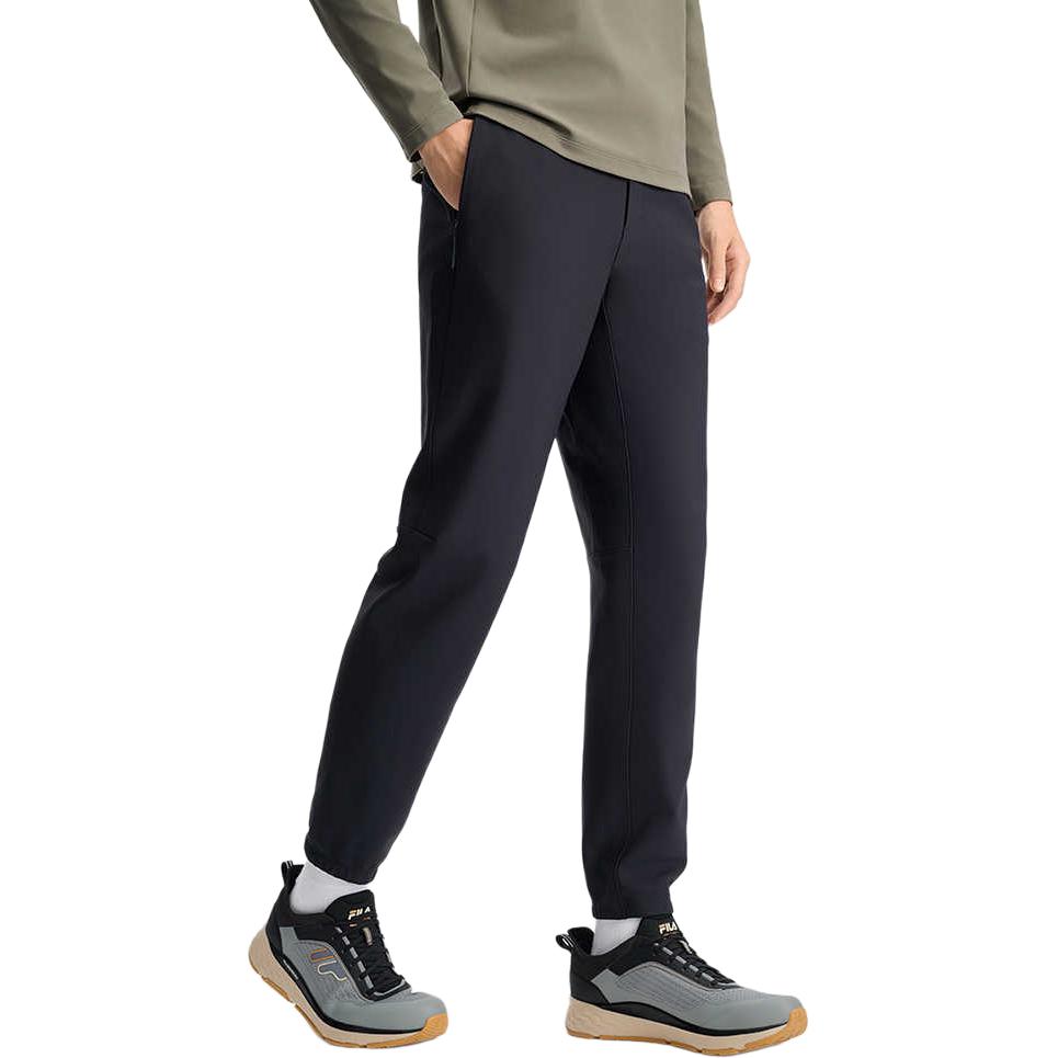 FILA Casual Versatile Tapered Knit Sports Pants Men pants Deep-Black A11M511603FBK