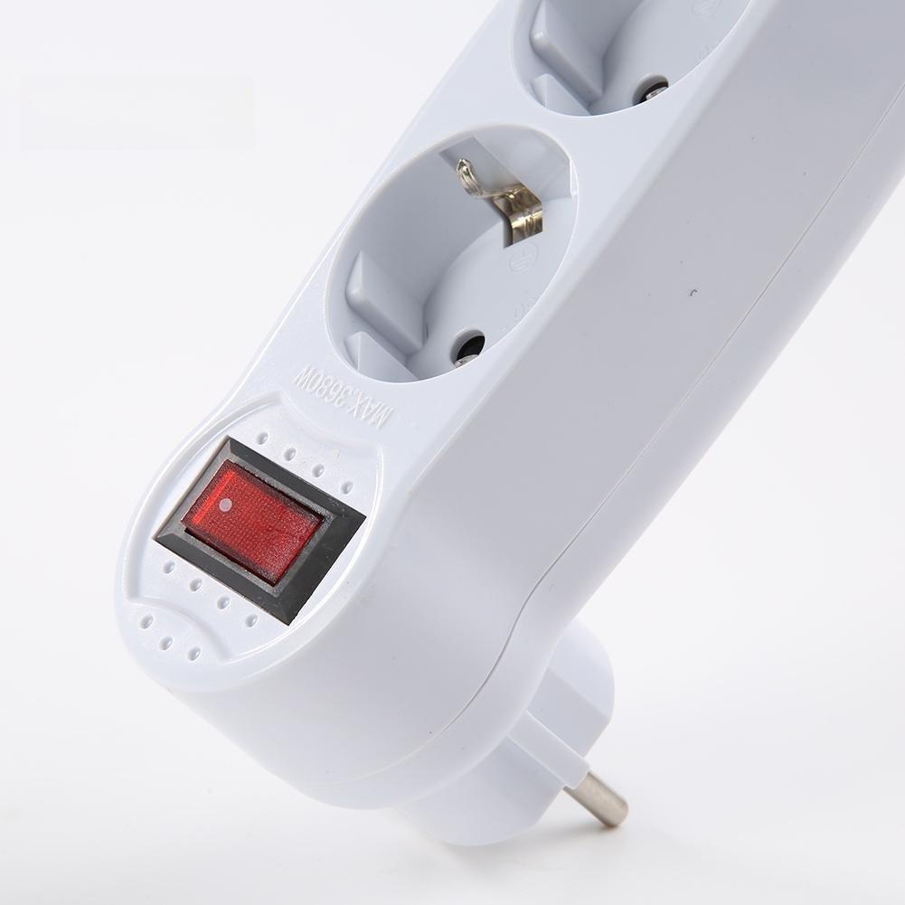 EU Plug 1 To 3 Power Adapter Wireless European Plug Splitter Multi Socket Converter
