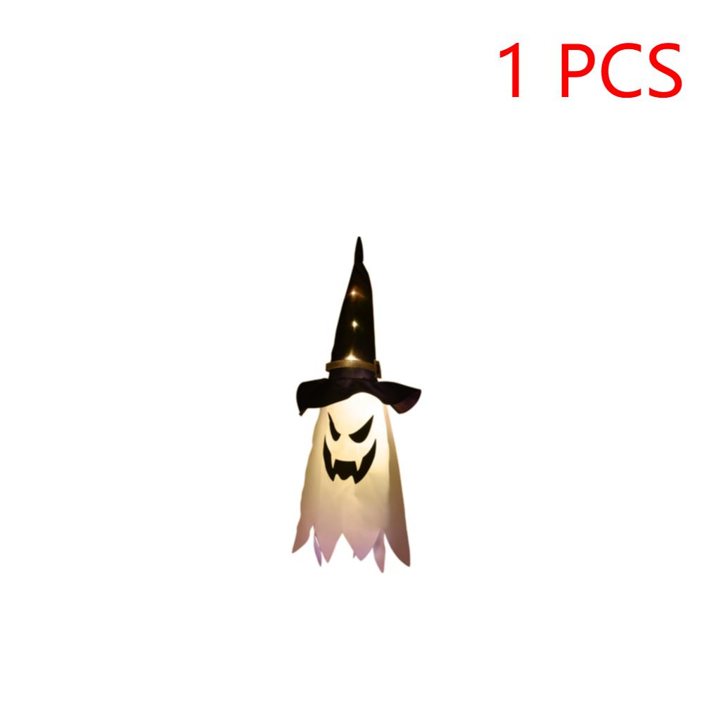 Halloween Decoration LED Flashing Light Festival Dress Up Glowing Wizard Ghost Hat Lamp Horror Atmosphere Decor Hanging Lantern