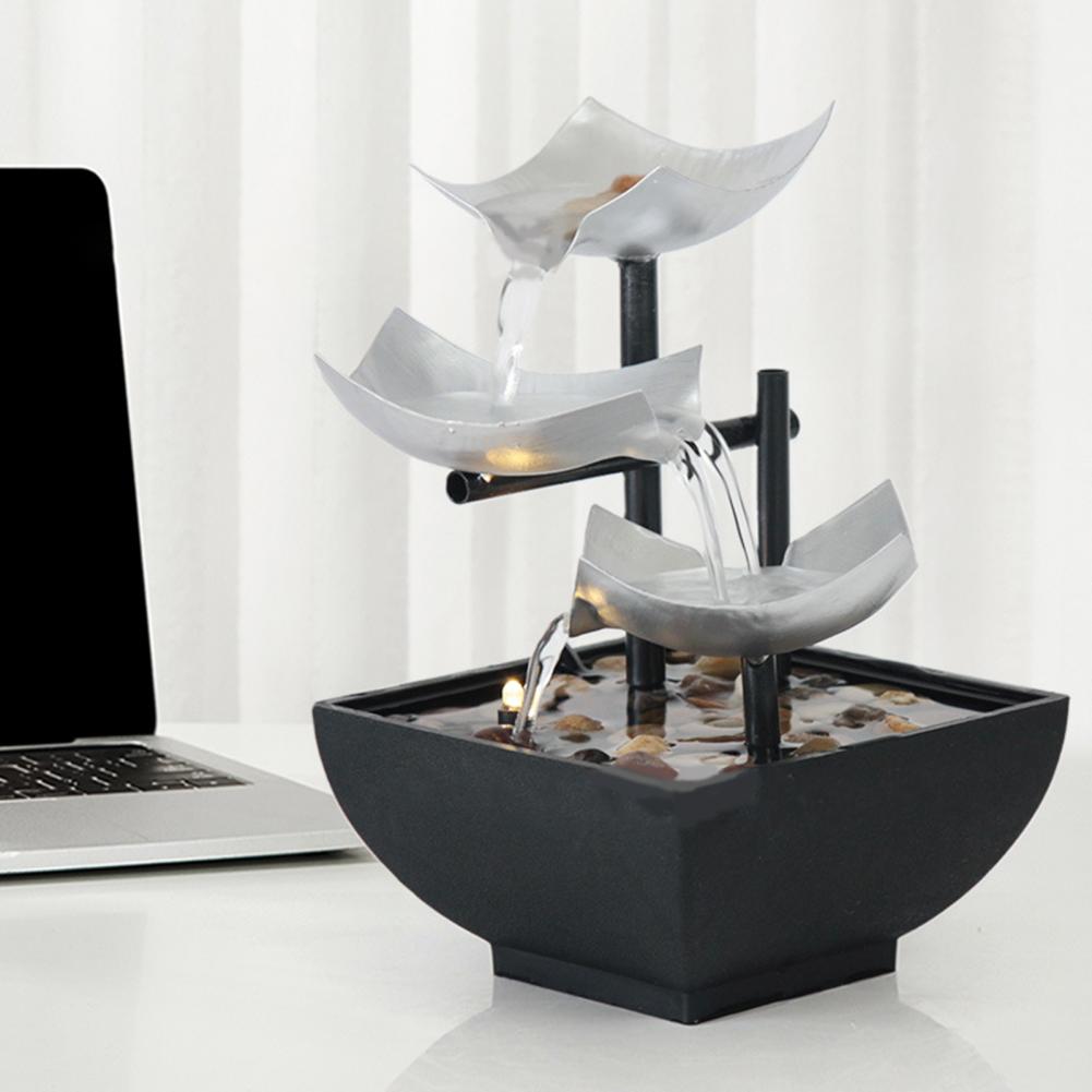 Decor de masă cu fântână Decor convenabil cu LED-uri cu textură fină Fântână Decor de birou Fântână multicoloră Sculptură de birou