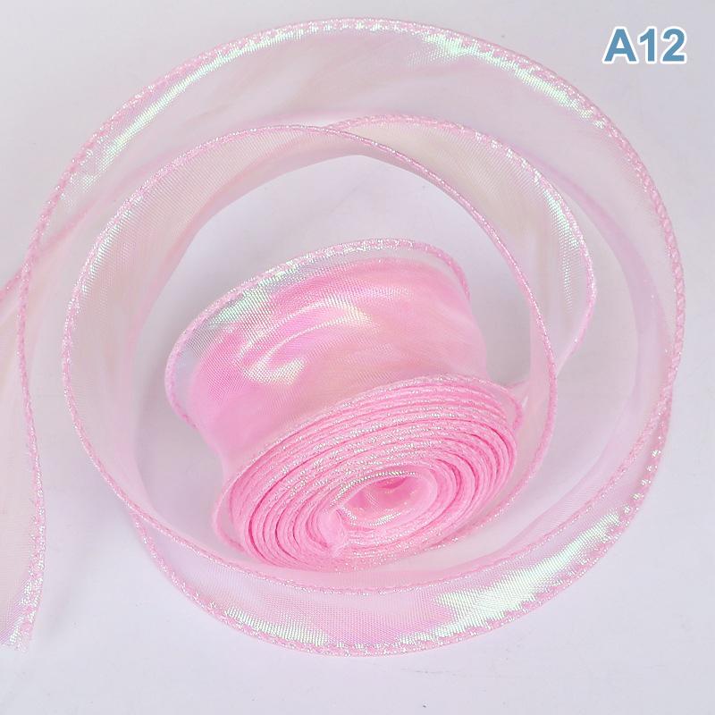 Fishtail Organza Ribbon 4Cm Reflective Iridescent Wavy Edge Ribbon For For Flower Bouquet Gifts Packaging Wedding Decorations