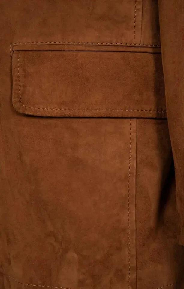 Office Formal Party Men's Brown Soft Suede Leather Blazer Soft Stylish Handmade