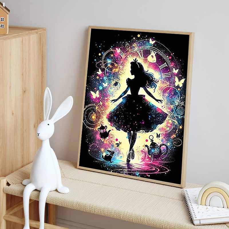 Disney 5D DIY Diamond Painting Decoration Alice In Wonderland Illustration Diamond Embroidery Rhinestone Cross Stitch Set Handmade