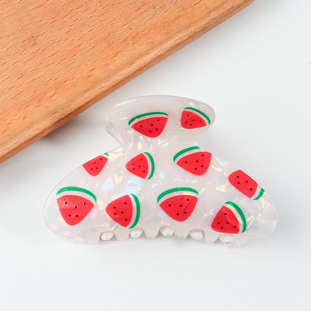 8.6cm New Fruit Lemon Print Hair Claw Summer Simple Colorful Claw Clip Fashion Crab Hair Clips Hair Accessories for Women Girls