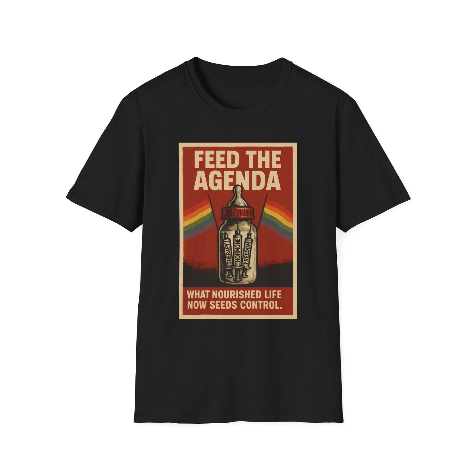 Feed the Agenda Shirt, Anti-Marxist American Pride Tee, Political Activist Tee XL
