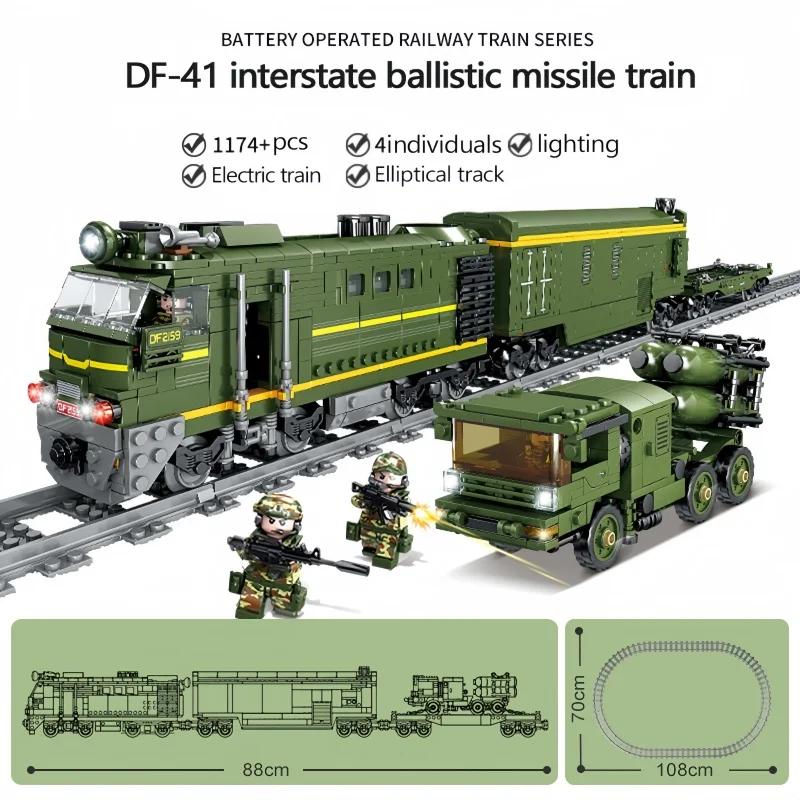 Technical City High-speed Rail Train with Tracks Building Block 78cm High-tech Vehicle Toy-RunIdeal for Boys Gift Happy Time