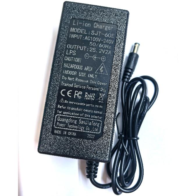 25.2V 2A Charger for 6S 21.6V 22.2V Battery Pack Ebike Scooter Charger