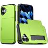 For iPhone 16 Plus Case with Card Holder TPU+PC Phone Cover Dual Layer Shockproof