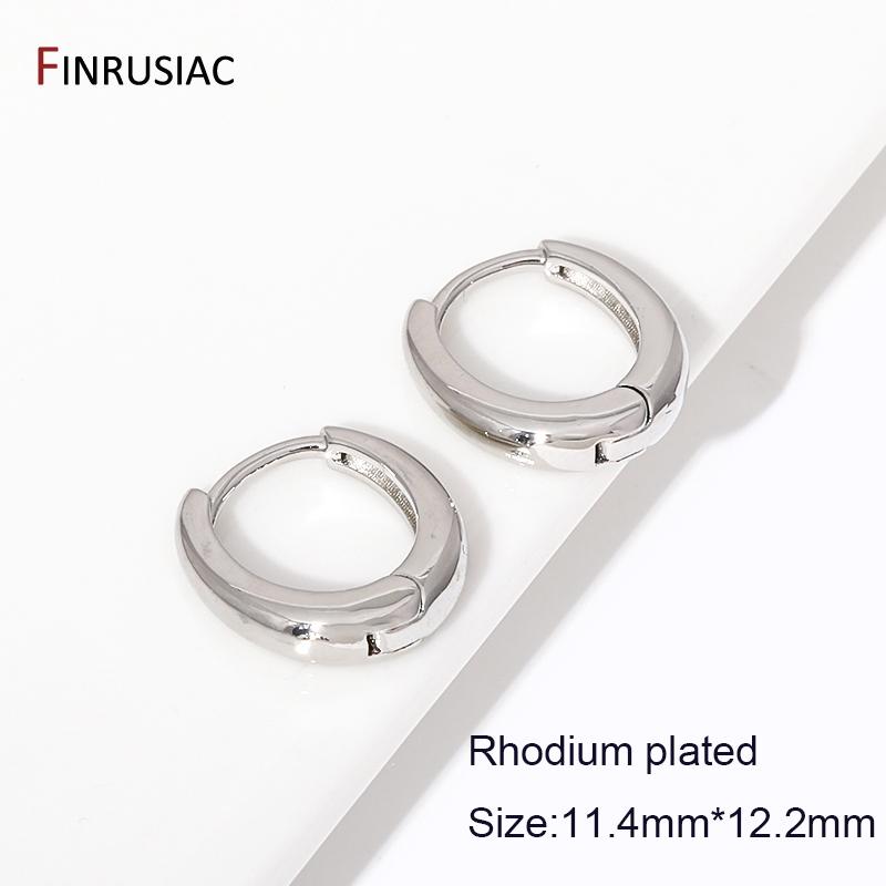 

18K Gold Plated Brass Oval Huggies Hoop Earrings for Women Fashion Geometric Piercing Simple Loop Earrings Wholesale 1 Pair