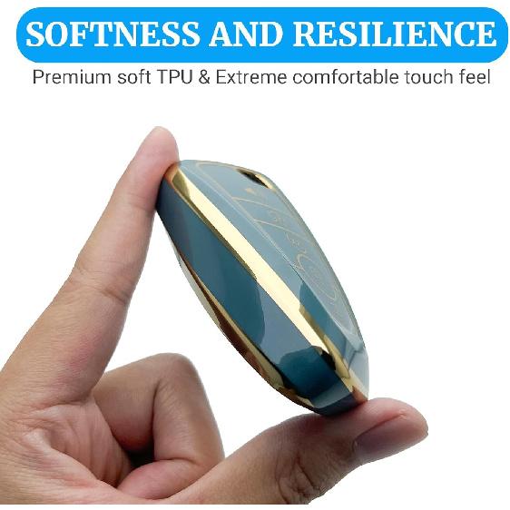 For Ford Key Fob Cover with Keychain, Full Coverage Protection Key Case for 2018-2025 Explorer Fusion Escape Edge Bronco F150 Maverick Mustang