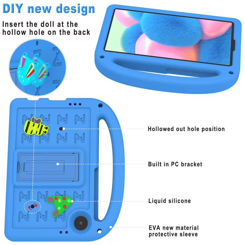 Samsung Galaxy Tab A9 A9+ Plus 2023 SM-X110 SM-X115 SM-X210 SM-X215 Etui Barnesikkert Tegneseriebokstav Bærbart EVA-Skum Støtsikkert Stativ Nettbrettdeksel