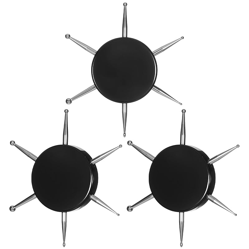 3 Pcs Nail Dotting Tools 6 In 1 Circular Nail Art Dotting-Pen Professional Manicure Dotting Disc for Nail-Design Painting Embossing Tracing (Black