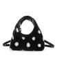 Vanwalk Pom-Pom Mochi Tote Bag [Black Dot]