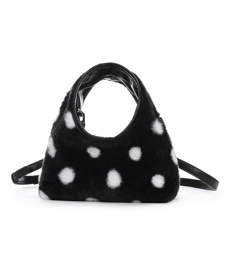 Vanwalk Pom-Pom Mochi Tote Bag [Black Dot]