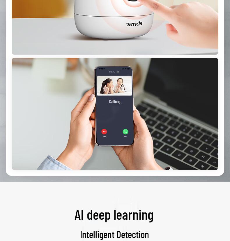 Tenda RP3 PRO WiFi 6 Camera with 300W Human Detection & Two-Way Audio, Supports SD Card