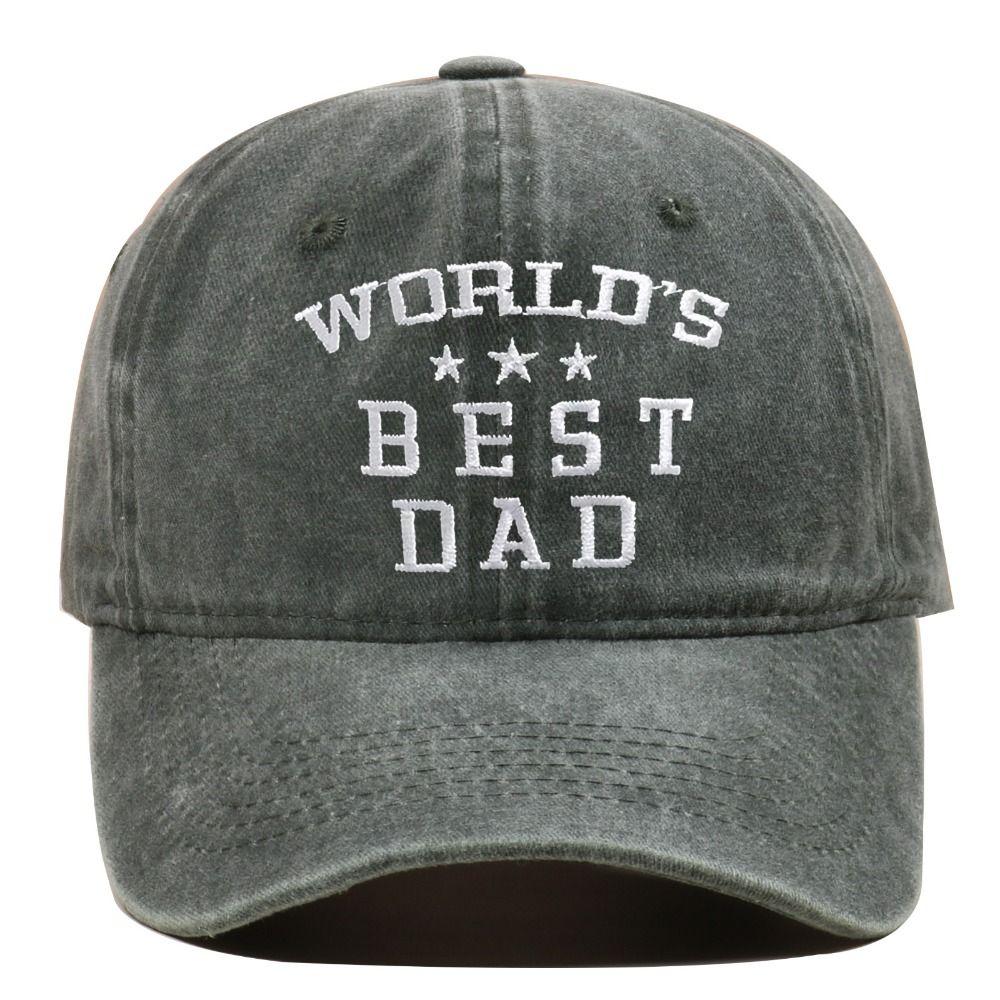 Washed Cotton World's Best Dad Caps Adjustable Baseball Cap Fashion Sport Visors Cap  Father's Gift