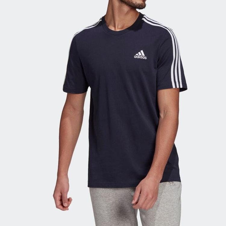 adidas T Shirts Men's Navy Blue Crew Neck Moderate Straight Fit GL3734