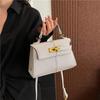 New Simple Lychee Pattern Lock Portable Shoulder Messenger Trendy Women's Bag