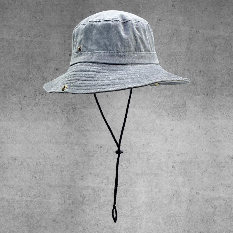 Western Cowboy Hat Women's Outdoor Camping Washed Bucket Hat Summer Sun Protection Shade Mountaineering Sun Hat