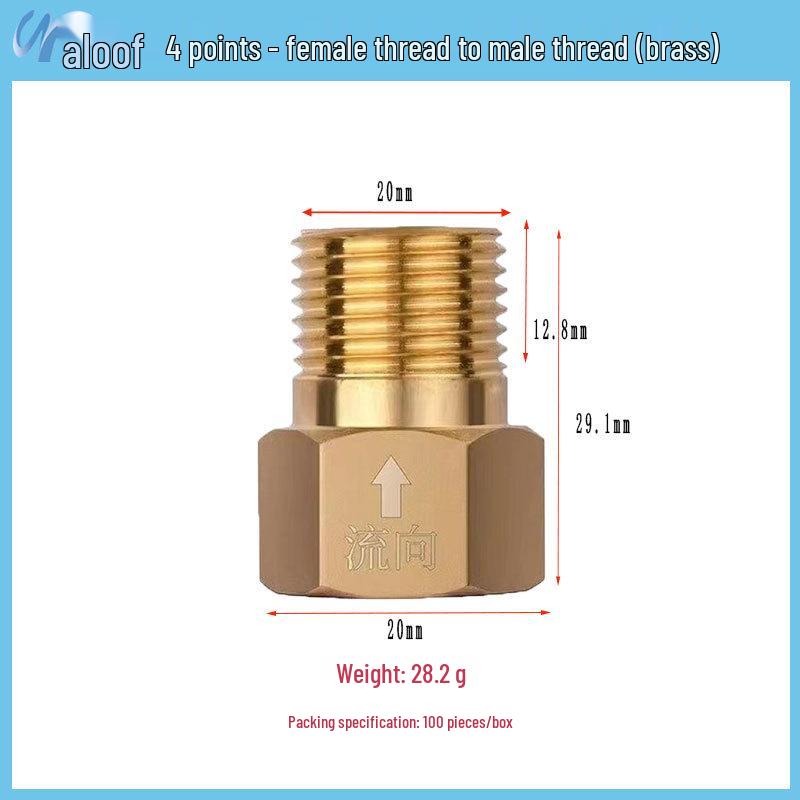 Copper 4-Point One-Way Water Check Valve for Heaters and Toilets