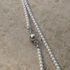 modernlike silver galaxy nuclear pearl long necklace