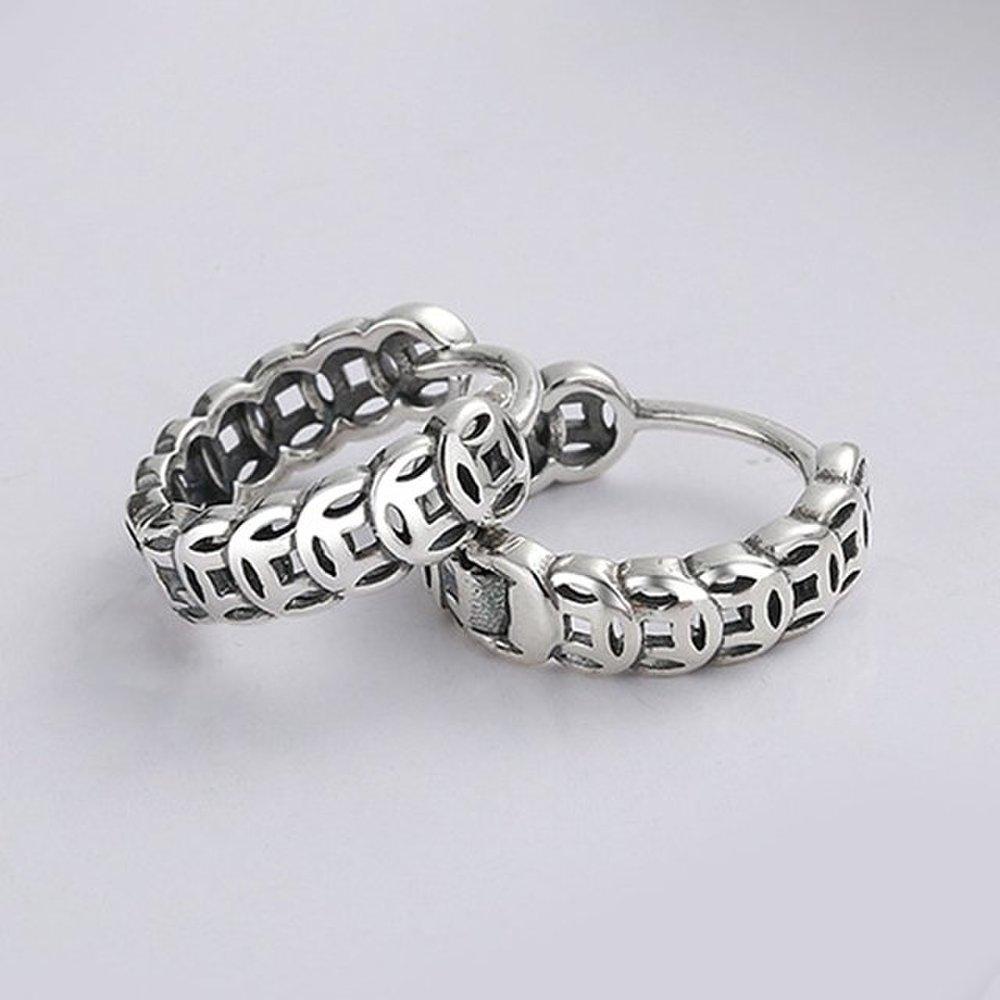 925 sterling silver earrings Ron Circle Ring e006 ring earrings