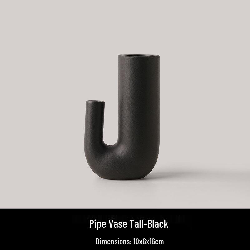 Wabi-sabi Style Irregular Ceramic Vase - High-End Decorative Ornament for Home, Living Room, or Entrance