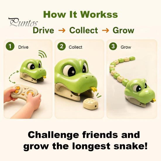 Magnetic Snake Toy 1/2 Sets Remote Control Toy, 2 Players Competitive Eating Itself Parent-Child Interactive for Toddlers Boys Girls Electronic
