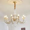 Nordic Wave Crystal Copper Chandelier for Dining Room, Bedroom, or Living Room